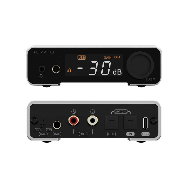 Alt view image 2 of 7 - DX1 II Gaming DAC Headphone Amplifier with 10-Band PEQ, ES9039Q2M DAC, 4.4mm Balanced & 3.5mm Output, 1000mW x2, Optical I/O, USB-C Plug-and-Play for PC/PS5/Switch (Silver)