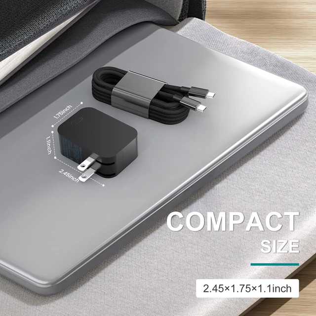 Alt view image 7 of 7 - New 65W Surface Charger with Foldable AC Plug, Compatible with Surface Pro Charger 13 11,12,10,9,8,7+,7,6,5,4,3,X, Surface Book3,2,1, Laptop & Tablet, Supporting 44W 36W 24W Charging Needs