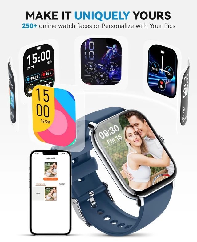 Alt view image 5 of 7 - Smart Watch for Women Men- Answer/Make Call, 2025 IP68 Waterproof Fitness Step Sleep Tracker Watch with Monitor Activity Counter Smartwatch for Andriod iPhone iOS Samsung Compatible