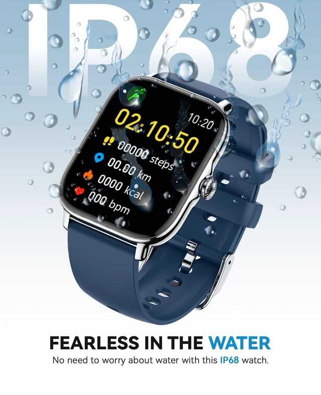 Alt view image 6 of 7 - Smart Watch for Women Men- Answer/Make Call, 2025 IP68 Waterproof Fitness Step Sleep Tracker Watch with Monitor Activity Counter Smartwatch for Andriod iPhone iOS Samsung Compatible