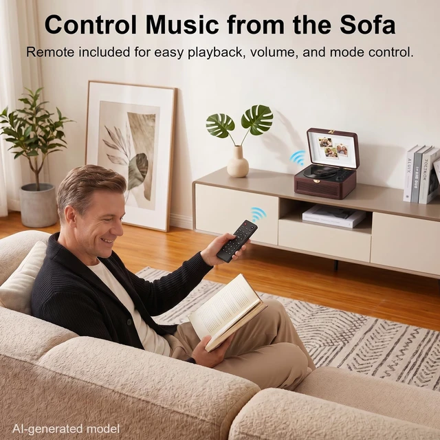 Alt view image 6 of 7 - Portable CD Player with Bluetooth 5.4, 3600mAh Rechargeable Battery Hi-Fi speakers,FM Radio, Leather retro suitcase style,Vintage CD Music Kpop Player,gift idea for music lovers,home decor