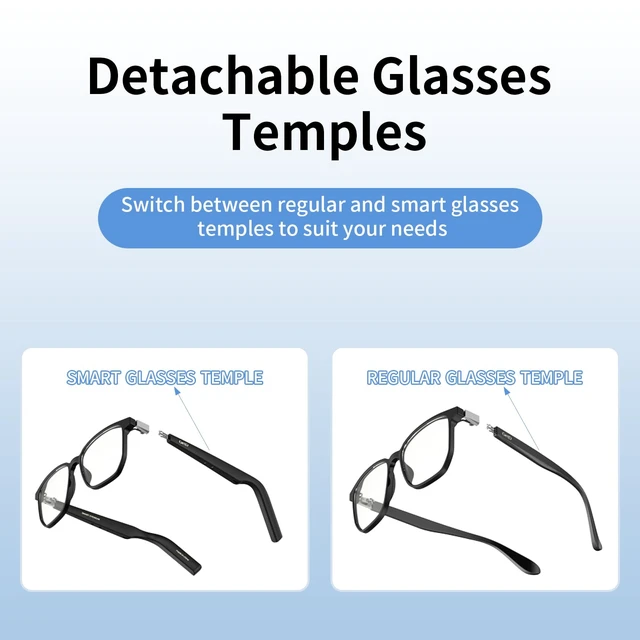 Alt view image 6 of 7 - AI Glasses, Smart Glasses Powered by ChatGPT, Real-Time AI Translation AI translation in 145 languages, Handsfree calls, Immersive audio, Holds AI conversations, 11H Playtime