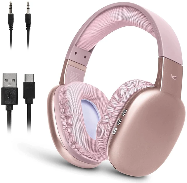 Main image of Ultra Wireless Over-Ear Bluetooth Headphones with Mic,10H Playtime, Bluetooth Headset with Backup Wire & SD Slot, Wireless Headphones for Work, School & Gym (Pink)