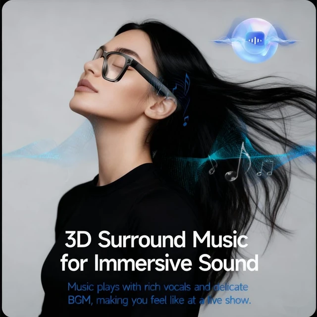 Alt view image 6 of 7 - Camera Glasses AI Smart Glasses with Camera and Bluetooth 1080p Video Glasses Outdoor Video Recording 4K HD Outdoor AI Glasses for Men Women Driving Travel Hiking