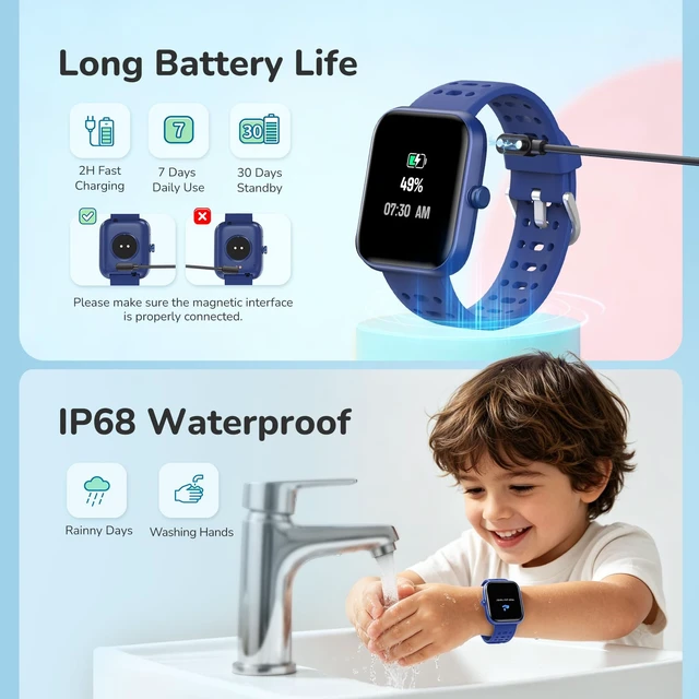 Alt view image 5 of 7 - Smart Watch for Kids with Health Monitor, Pedometer Watch, 2 Bands Kids Watch with Heart Rate/Sleep/SpO2, Activities Track, 80+ Sport Modes, Puzzle Games & DIY Dials, Birthday Gifts for Boys