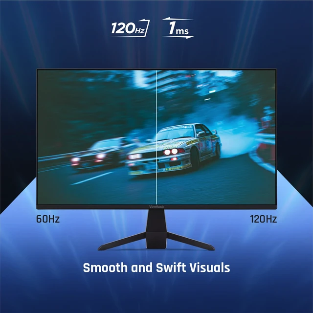 Alt view image 5 of 7 - VX2470-MHD 24 Inch 1080p IPS Computer Monitor, 120Hz, FreeSync Variable Refresh Rate, 1ms, HDMI, VGA, DisplayPort, Dual Speakers, Eye Care, Home Office, Laptop, PC, Mac, Anti Glare
