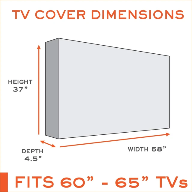 Alt view image 2 of 7 - Outdoor TV Cover 60-65 inch - WITH FRONT FLAP - Weatherproof, Waterproof protection, Soft Interior, With Bottom cover - Black