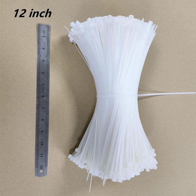 Alt view image 3 of 7 - Zip Ties 1000 pcs 12 inch Cable Zip Ties Heavy Duty, Premium Plastic Wire Ties with 50 LBS Tensile Strength, UV Resistant Cable Ties, Self-Locking White Nylon Tie Straps (12 inch 1000 pcs, White)