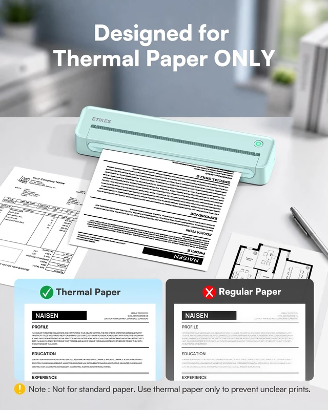 Alt view image 4 of 7 - D90E Inkless Portable Thermal Printer for Travel, Green 1pack Wireless Bluetooth Small Compact Mobile Printer for Travel/Office/School/Home, Compatible with iPhone, Tablet & Laptop