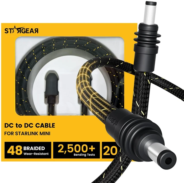 Main image of for Starlink Mini Cable 16.4FT, Braided Wear-Resistant 20AWG Replacement Starlink Mini DC Power Cable Starlink Mini Accessories, Starlink Power Cord Outdoor (5M)