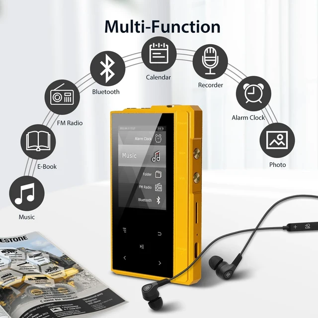Alt view image 7 of 7 - 32GB MP3 Player with 90 Hours Long Battery Life,Bluetooth 5.0, Z6 Digital Audio Player with Sturdy and Durable Metal Frame, 2.4'' IPS Glass Screen,FM Radio,Support up to 256GB
