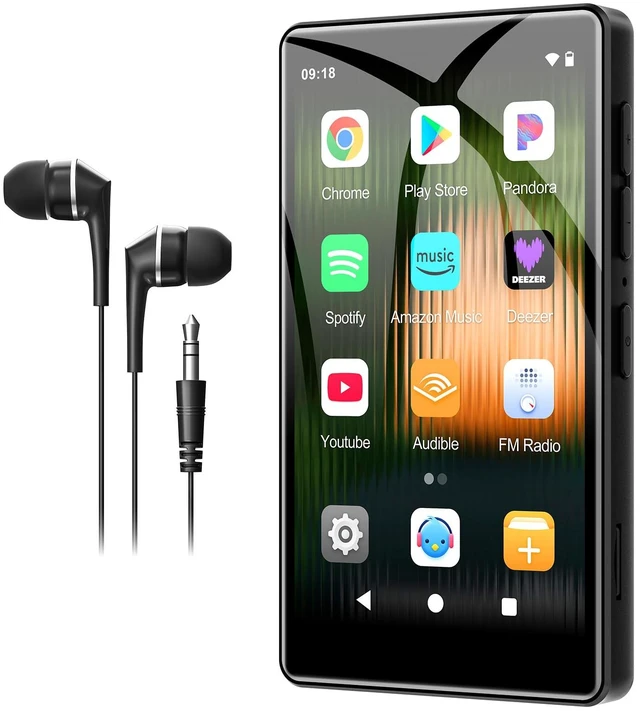 Main image of MP3 Player with Bluetooth and WiFi, Android 14 Spotify Music Player for Music,Pandora, Audible. 4" Touchscreen,Speaker,16GB Memory,Supports Play Store,Up to 512GB