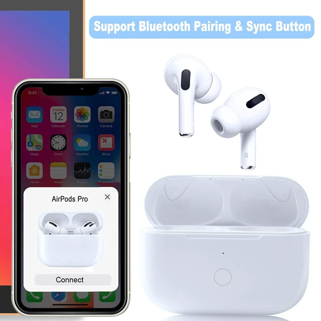 Alt view image 2 of 7 - Compatible with for Wireless AirPod Pro 1st & 2nd Generation Charging Case Replacement, Compatible with for AirPod Pro 1st & 2nd Charger Case with Bluetooth Pairing Sync Button