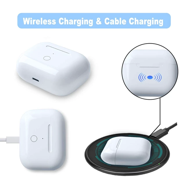 Alt view image 3 of 7 - Compatible with for Wireless AirPod Pro 1st & 2nd Generation Charging Case Replacement, Compatible with for AirPod Pro 1st & 2nd Charger Case with Bluetooth Pairing Sync Button