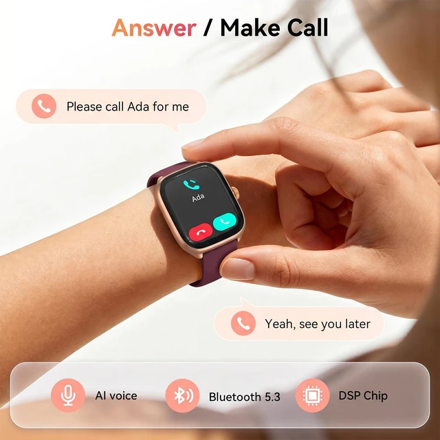 Alt view image 4 of 7 - Smart Watch for Women Men, Bluetooth Call, 40mm AMOLED Fitness Watch for iPhone/Android/Samsung, Notification Alerts, Heart Rate/Stress/Sleep Monitor, 101+ Sports Modes, 3ATM Waterproof, 2 Bands