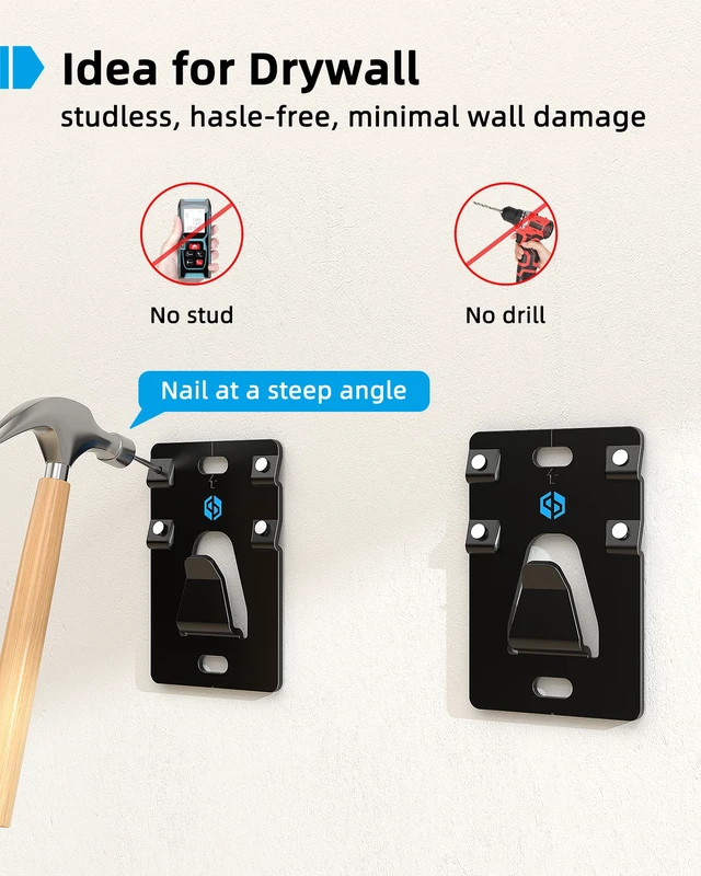 Alt view image 2 of 7 - No Stud TV Wall Mount for Most 26-100 inch TVs Up to 200lbs Drywall No Drill TV Mount, 1.18'' Low Profile Studless Wall Mount TV Bracket, Easy Install, Non Damage Wall