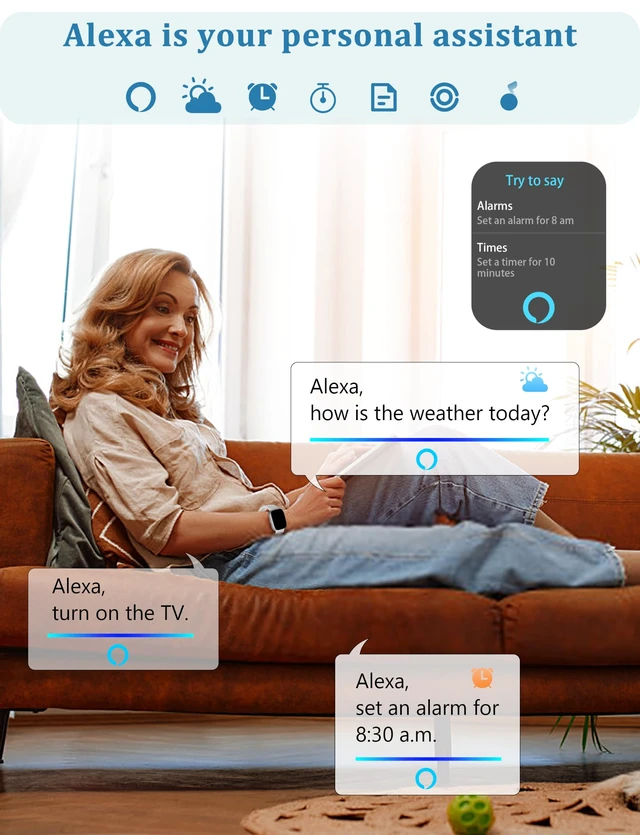 Alt view image 2 of 7 - Smart Watch, Alexa Built-in, Answer/Make Calls 44mm Smartwatch Women Men, 1.83" Sports Watch IP68 Waterproof, Heart Rate Sleep Stress Monitor, Step Counter Watch for Android & iOS Phone