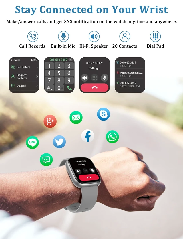 Alt view image 4 of 7 - Smart Watch, Alexa Built-in, Answer/Make Calls 44mm Smartwatch Women Men, 1.83" Sports Watch IP68 Waterproof, Heart Rate Sleep Stress Monitor, Step Counter Watch for Android & iOS Phone