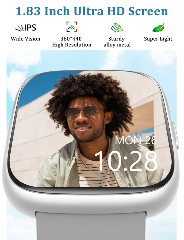 Alt view image 3 of 7 - Smart Watch, Alexa Built-in, Answer/Make Calls 44mm Smartwatch Women Men, 1.83" Sports Watch IP68 Waterproof, Heart Rate Sleep Stress Monitor, Step Counter Watch for Android & iOS Phone