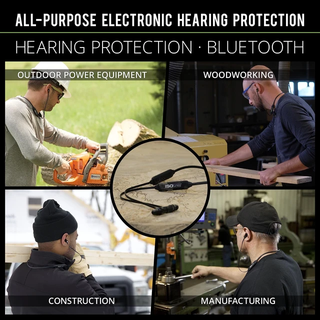 Alt view image 2 of 7 - Xtra 2.0 Bluetooth Hearing Protection, OSHA Compliant Work Earbuds 27 dB NRR, 85 dB volume limit, 11-hour battery, noise-cancelling mic, sound-isolating earplug design