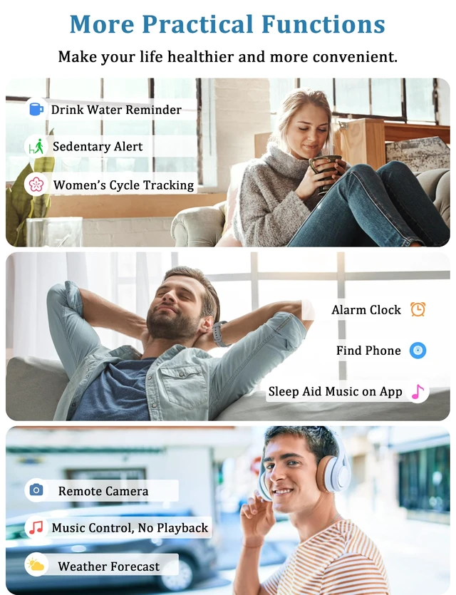 Alt view image 7 of 7 - Smart Watch, Alexa Built-in, Answer/Make Calls 44mm Smartwatch Women Men, 1.83" Sports Watch IP68 Waterproof, Heart Rate Sleep Stress Monitor, Step Counter Watch for Android & iOS Phone