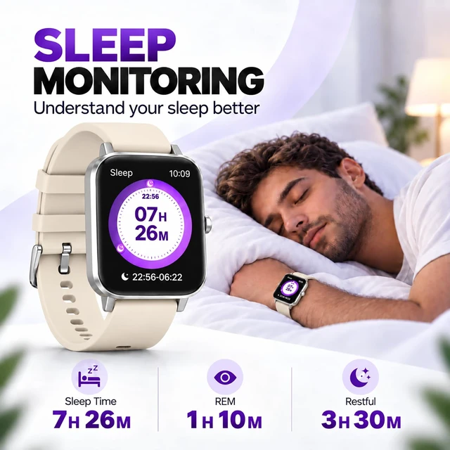 Alt view image 5 of 7 - Smart Watch Fitness Tracker for Men Women with Pedometer Step Counter Tracker for Walking, Heart Rate Monitor, Sleep Monitor, Blood Oxygen, Senior Friendly, IP68 Waterproof