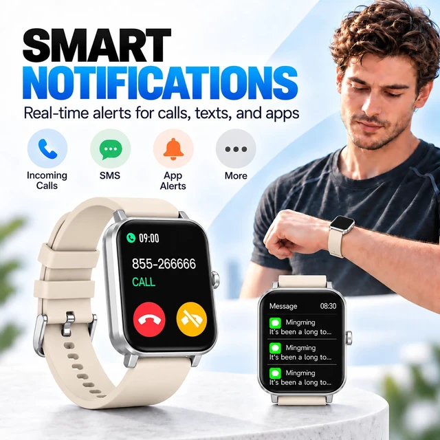 Alt view image 6 of 7 - Smart Watch Fitness Tracker for Men Women with Pedometer Step Counter Tracker for Walking, Heart Rate Monitor, Sleep Monitor, Blood Oxygen, Senior Friendly, IP68 Waterproof