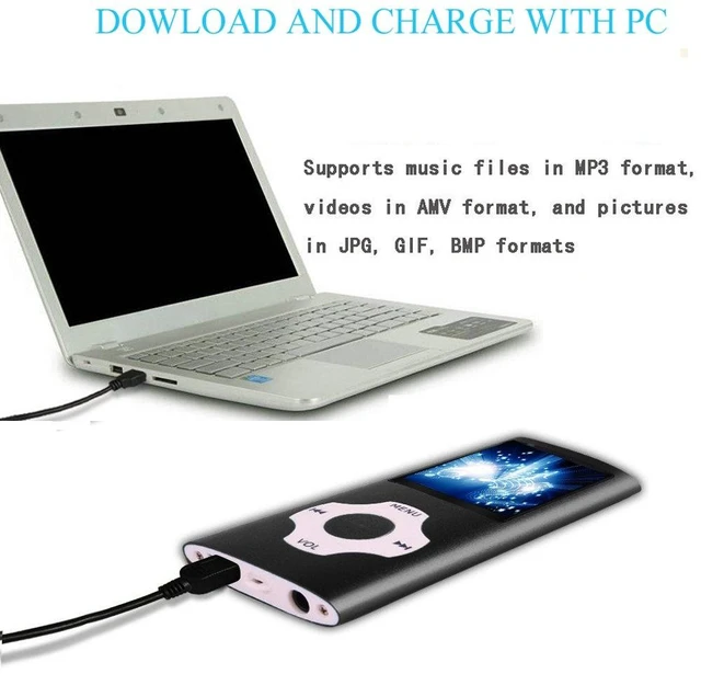Alt view image 2 of 3 - MP3 Player, Hotechs MP3 Music Player with 32GB Memory SD Card Slim Classic Digital LCD 1.82'' Screen MINI USB Port with FM Radio, Voice Record (Black)