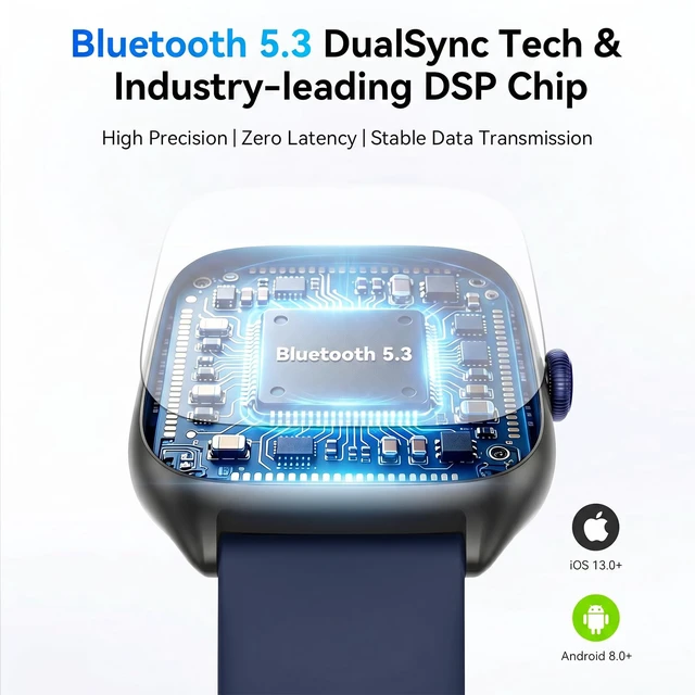Alt view image 7 of 7 - Smart Watch for Women Men, Bluetooth Call, 40mm AMOLED Fitness Watch for iPhone/Android/Samsung, Notification Alerts, Heart Rate/Stress/Sleep Monitor, 101+ Sports Modes, 3ATM Waterproof, 2 Bands