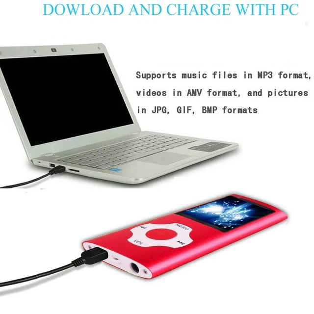 Alt view image 3 of 5 - MP3 Player, Hotechs MP3 Music Player with 32GB Memory SD Card Slim Classic Digital LCD 1.82'' Screen Mini USB Port with FM Radio, Voice Record