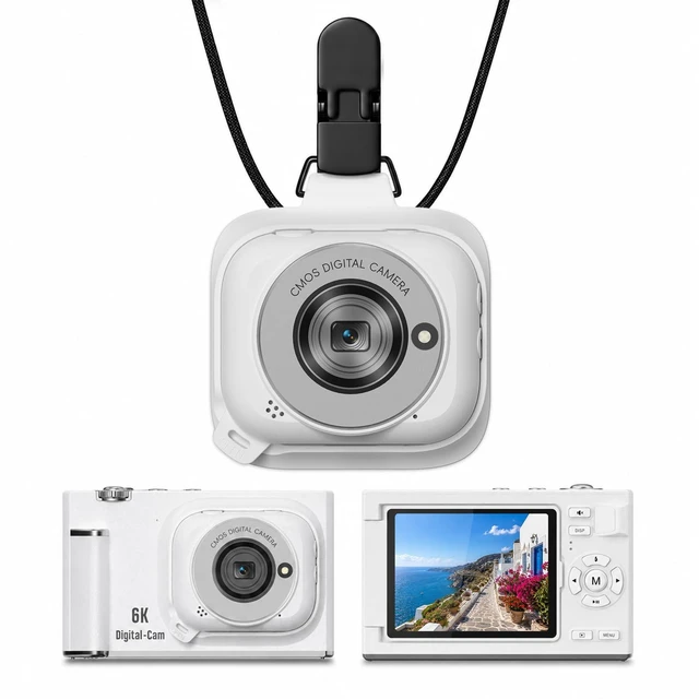 Main image of WiFi Vlogging Camera with Detachable Mini POV Camera for Travel & Vlogs 6K detachable vlog cam w/ magnetic mount, WiFi transfer, webcam. 75MP photo, slow mo, timelapse for travel vlogging