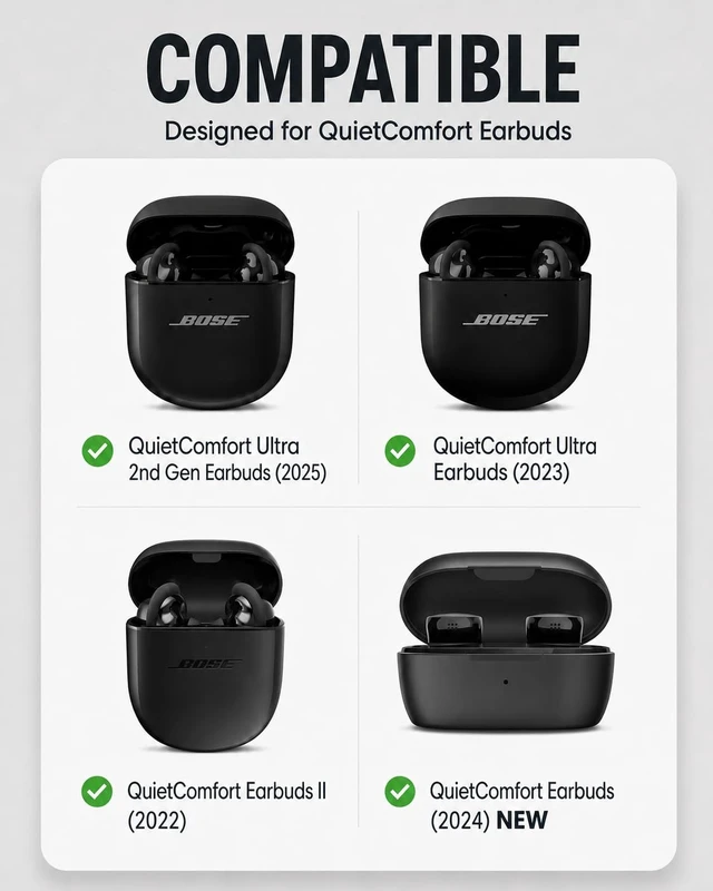 Alt view image 2 of 6 - 6 Pairs Ear Tips for Bose QuietComfort Ultra Earbuds 2 (2025) Silicone Anti-Slip Replacement Stability Bands for QC Ultra Earbuds (2023)/QC Earbuds II (2022) with Cleaning Pen - White