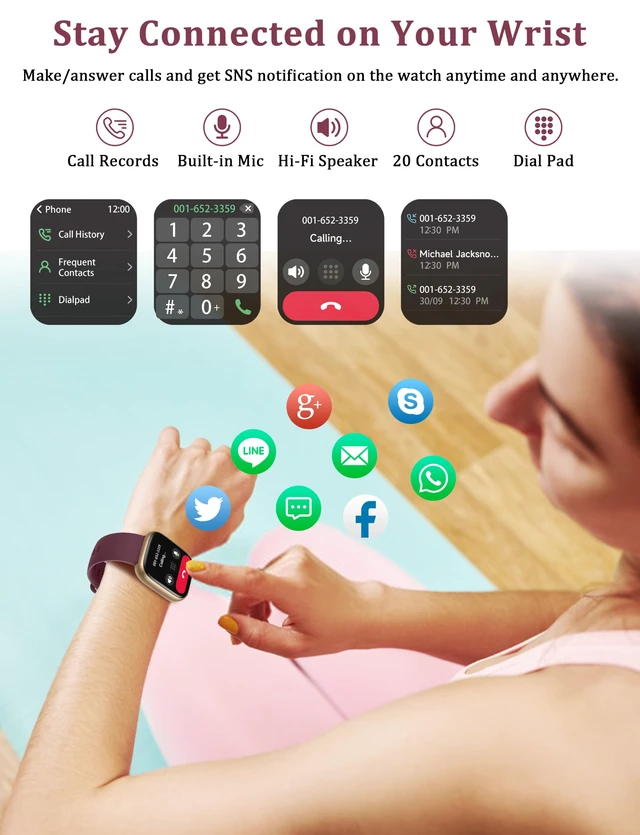 Alt view image 4 of 7 - Smart Watch, Alexa Built-in, Answer/Make Calls 44mm Smartwatch Women Men, 1.83" Sports Watch IP68 Waterproof, Heart Rate Sleep Stress Monitor, Step Counter Watch for Android & iOS Phone