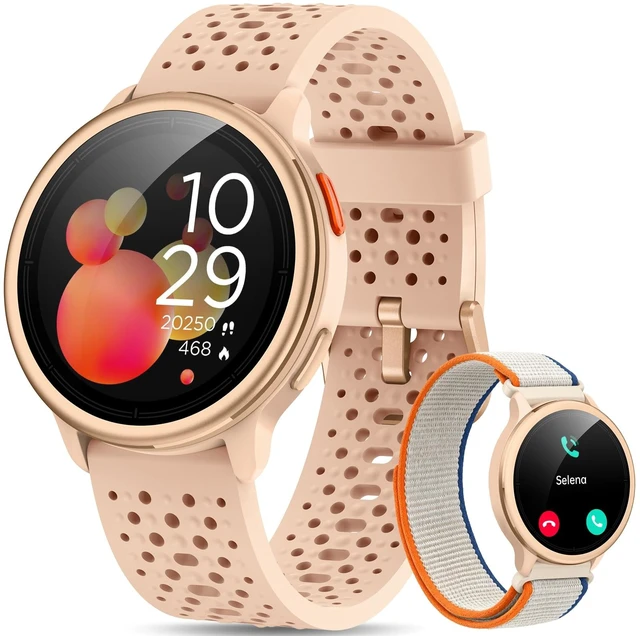 Main image of Smart Watches for Women & Men, Compatible with iPhone & Android 1.27" Fitness Tracker with Bluetooth Calling, HD Touchscreen, Heart Rate & Sleep Tracking, 2 Bands, Perfect Smart Gift
