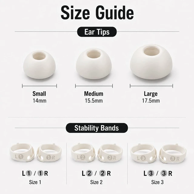 Alt view image 4 of 6 - 6 Pairs Ear Tips for Bose QuietComfort Ultra Earbuds 2 (2025) Silicone Anti-Slip Replacement Stability Bands for QC Ultra Earbuds (2023)/QC Earbuds II (2022) with Cleaning Pen - White