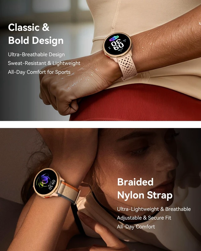 Alt view image 6 of 7 - Smart Watches for Women & Men, Compatible with iPhone & Android 1.27" Fitness Tracker with Bluetooth Calling, HD Touchscreen, Heart Rate & Sleep Tracking, 2 Bands, Perfect Smart Gift