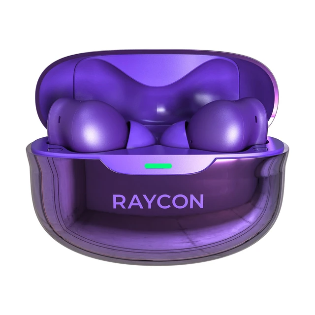 Alt view image 2 of 7 - Pro Earbuds Wireless Bluetooth + 6 Microphones with Hybrid Active Noise Canceling, Sweat & Water-Resistant Earphones, Premium Wireless Ear Buds Bluetooth 40 Hours Playtime (Purple)