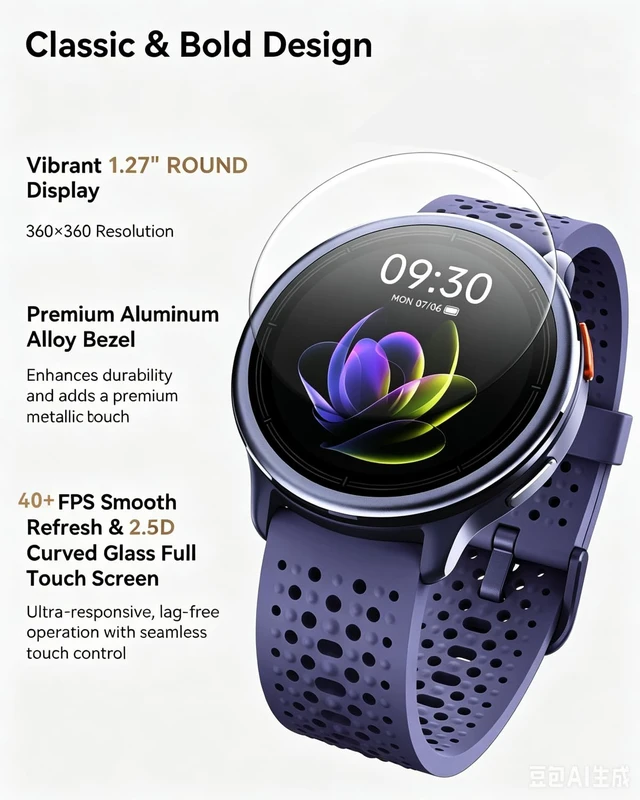 Alt view image 3 of 7 - Smart Watches for Men & Women, Compatible with iPhone & Android 1.27" Fitness Tracker with Bluetooth Calling, HD Touchscreen, Heart Rate & Sleep Tracking, 2 Bands, Perfect Smart Gift