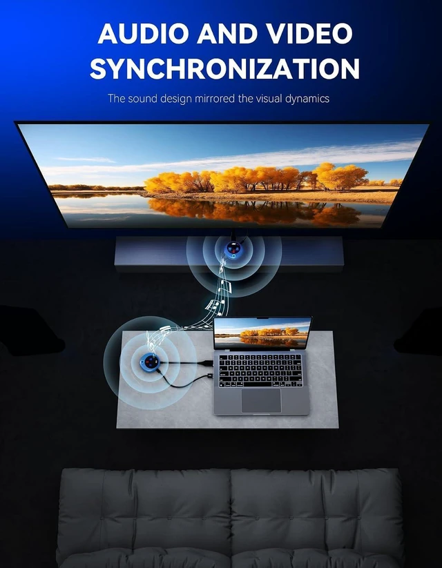 Alt view image 6 of 7 - Wireless HDMI Transmitter and Receiver, 4K Decode 1080P Output 2.4G/5G Plug & Play, 98FT/30M, for Streaming Video/Audio/Files, Audio Sync, USB-C to HDMI Adapter