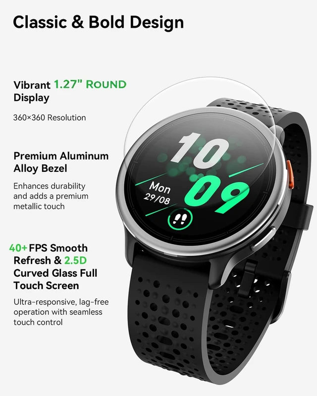 Alt view image 3 of 7 - Smart Watch for Women & Men, Compatible with iPhone & Android 1.27" Fitness Tracker with Bluetooth Calling, HD Touchscreen, Heart Rate & Sleep Tracking, 2 Bands, Perfect Smart Gift