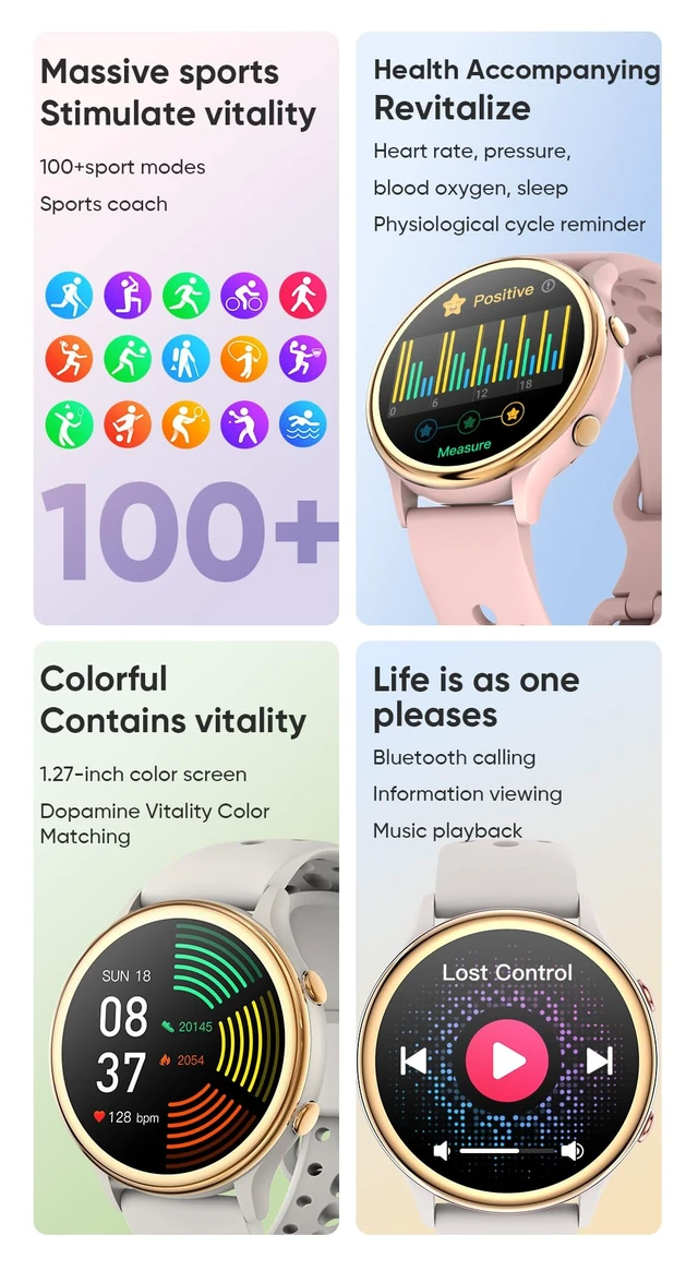Alt view image 6 of 7 - Smart Watches for Women, Fitness Tracker with Heart Rate & SpO2 Monitor, IP67 Waterproof Activity Tracker for Men & Women, Smart Watch for Android & iPhone