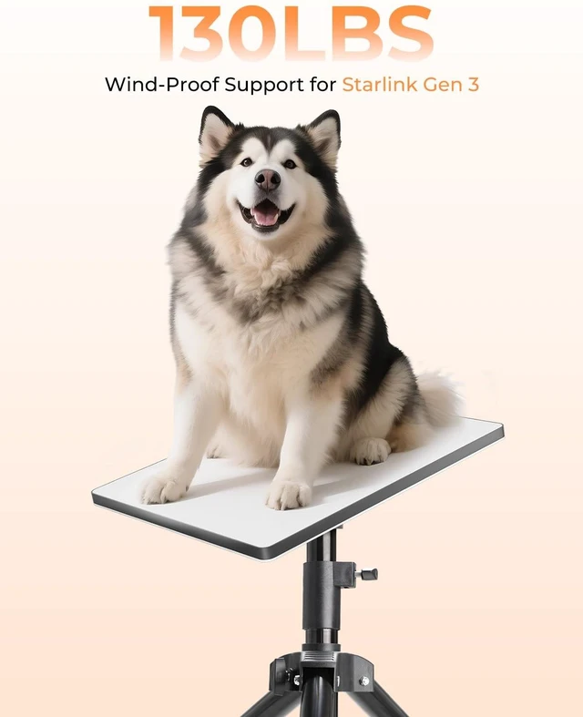 Alt view image 5 of 7 - Starlink Gen 3 Tripod Mount Adjustable Height Stable for Camping & RV Starlink Tripod Stand for Gen 3, Starlink Stand for Outdoor