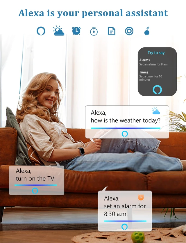 Alt view image 2 of 7 - Smart Watch, Alexa Built-in, Answer/Make Calls 44mm Smartwatch Women Men, 1.83" Sports Watch IP68 Waterproof, Heart Rate SpO2 Sleep Stress Monitor, Step Counter Watch for Android & iOS Phone
