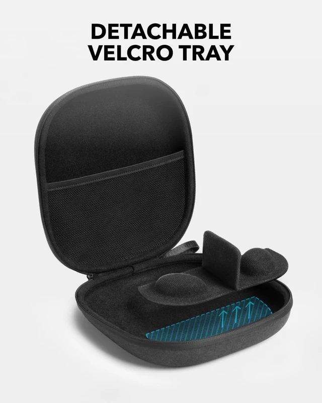 Alt view image 6 of 6 - by Anker, Headphones Case, Compatible with All Over-Ear Headphones, Anti-Scratch, Water and Dust Resistant, Impact-Resistant, Pocket for Cables, Detachable Tray, Sturdy Strap