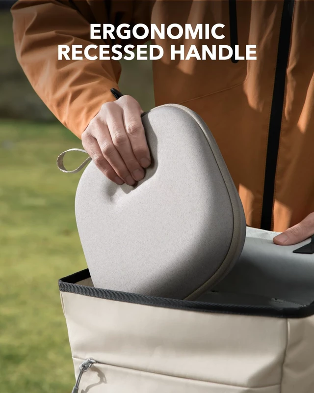 Alt view image 5 of 6 - by Anker Headphones Case for Over-Ear Headphones, White Anti-Scratch, Water and Dust Resistant, Impact-Resistant, Pocket for Cables, Detachable Tray, Sturdy Strap