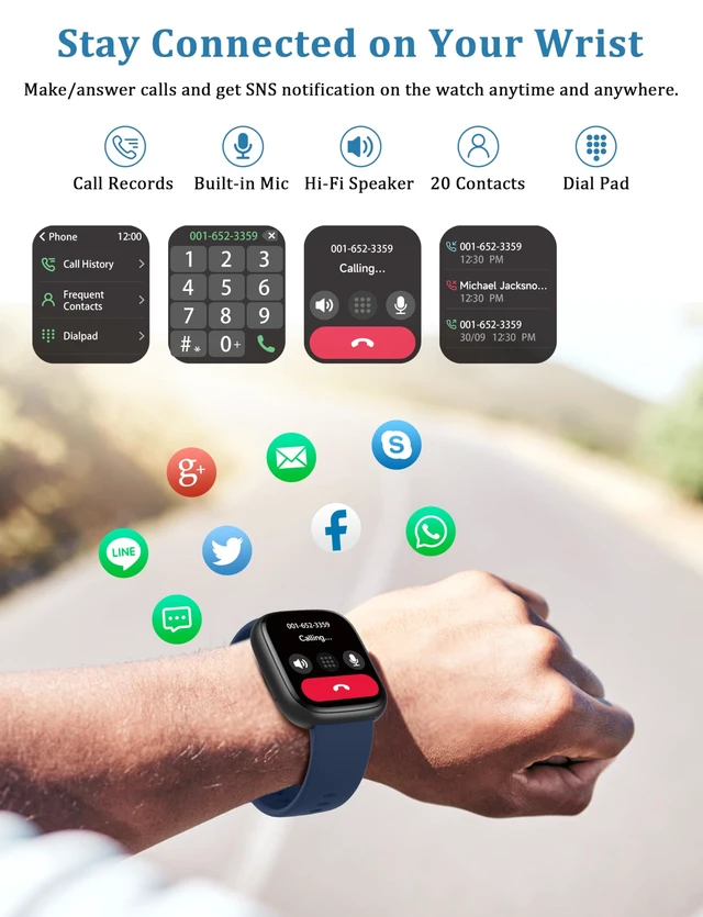 Alt view image 4 of 7 - Smart Watch, Alexa Built-in, Answer/Make Calls 44mm Smartwatch Women Men, 1.83" Sports Watch IP68 Waterproof, Heart Rate SpO2 Sleep Stress Monitor, Step Counter Watch for Android & iOS Phone