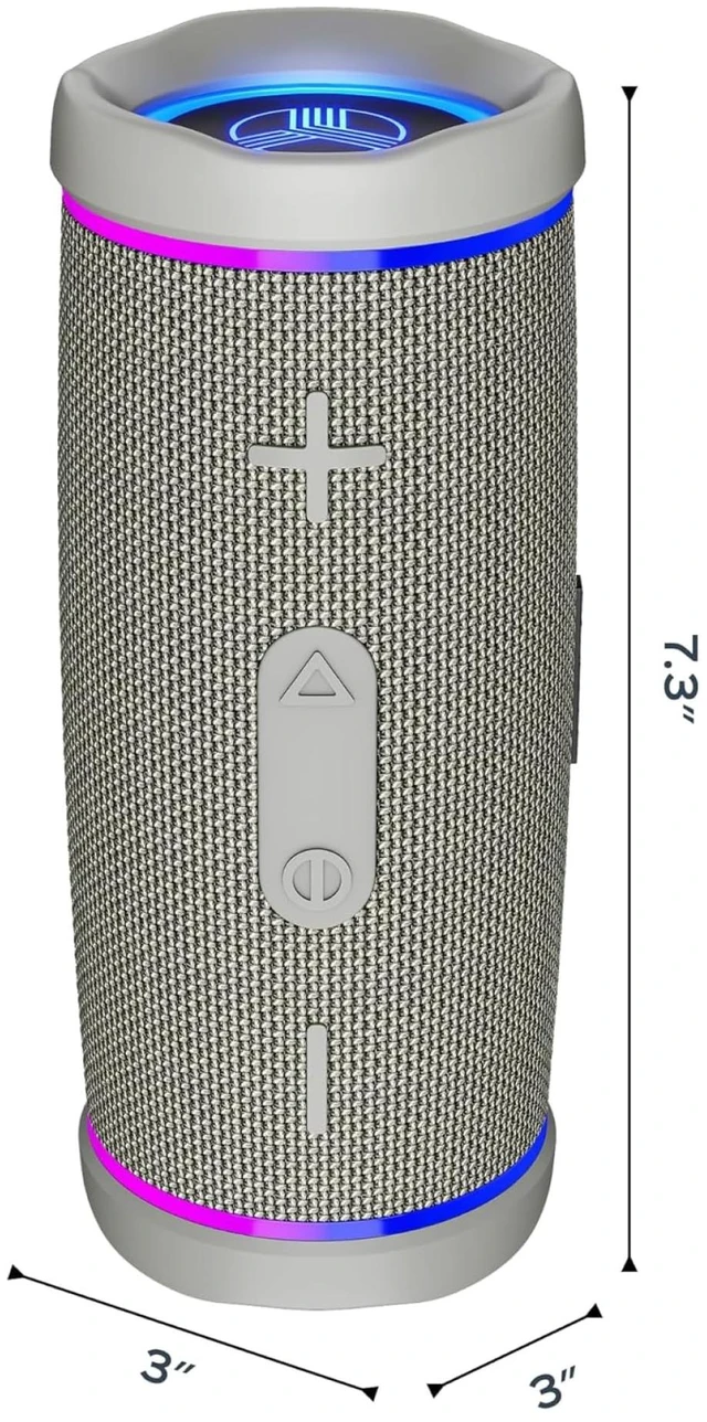 Alt view image 3 of 7 - HD77 Waterproof Bluetooth Speaker, 30W Deep Bass, RGB Light, 20H TWS Pairing for True Stereo, USB-C Fast Charge, AUX Input Portable Wireless Speaker for Outdoor & Backyard Use