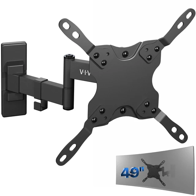 Main image of Black Single Ultrawide Wall Mount, Up to 49 in Screens, MOUNT-VW06 Tilt & Swivel Arm, Low Profile, Monitor Wall Mount with 10.8 in Extension, Max VESA 200x200mm, Holds 44 lbs