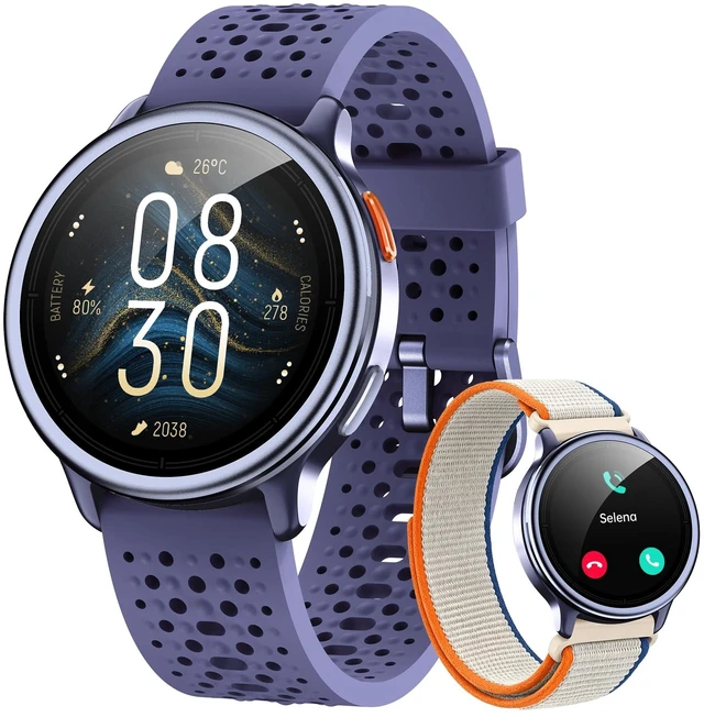 Main image of Smart Watch for Women/Men, Answer/Make Call, 1.27" Ultra-HD Screen Smartwatch for iPhone & Android, 3ATM Waterproof Fitness Tracker with Heart Rate/Sleep/SpO2 Monitor, 120+ Sport Modes, 2 Bands