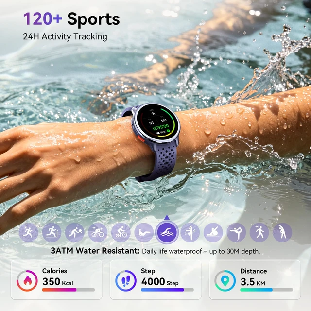 Alt view image 6 of 7 - Smart Watch for Women/Men, Answer/Make Call, 1.27" Ultra-HD Screen Smartwatch for iPhone & Android, 3ATM Waterproof Fitness Tracker with Heart Rate/Sleep/SpO2 Monitor, 120+ Sport Modes, 2 Bands